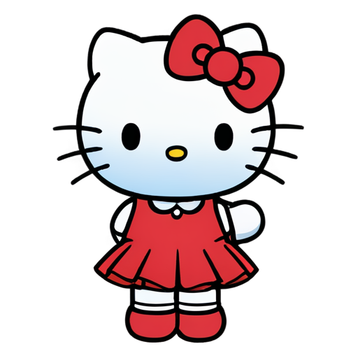 hello kitty with school - icon | sticker