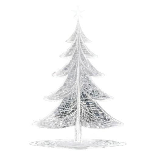 vector christmas tree made with lines - icon | sticker