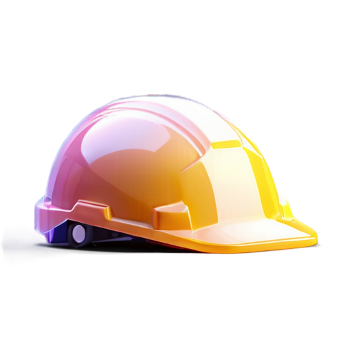 yellow construction helmet in simple 3d style - icon | sticker