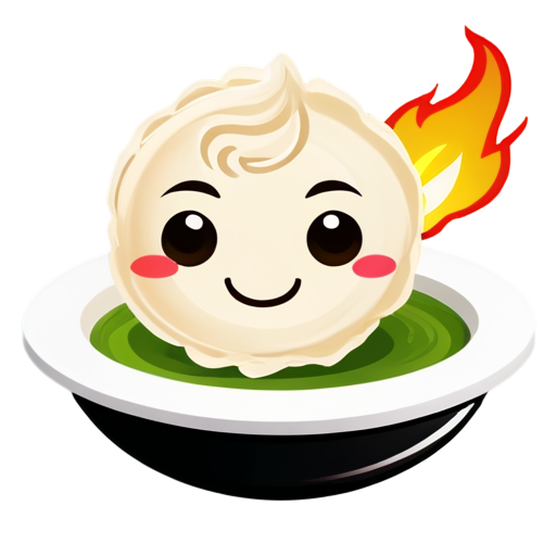 dimsum with face emoticon and effect fire burn make the cricle shape - icon | sticker