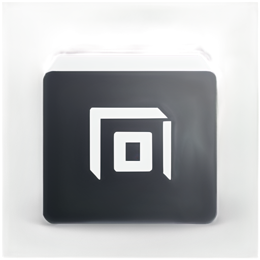 A modern archive icon that has black lines. A main square with 4 interconnected squares on the inside with an alpha background - icon | sticker