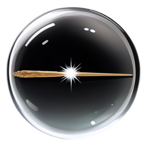 Transparent glass ball with Elder wand inside - icon | sticker