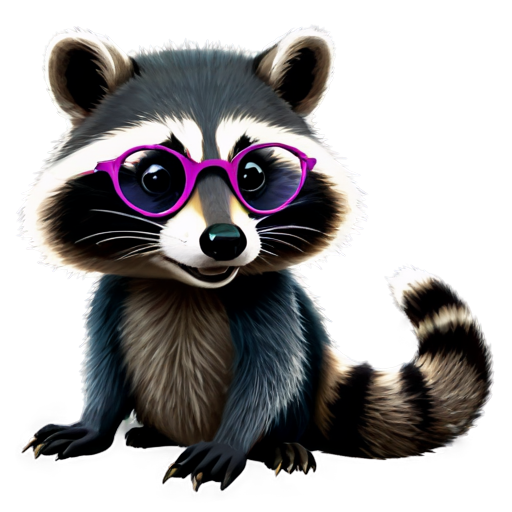 Snake-like raccoon, Glasses, Games, rgb - icon | sticker