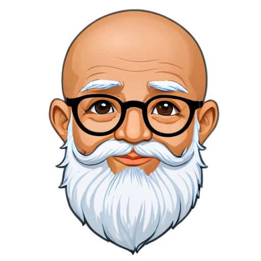 indian guru bald & glasses - icon | sticker