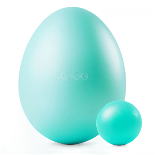 An egg-shaped yoga ball in a refreshing color like mint green, sky blue, or soft pink - icon | sticker