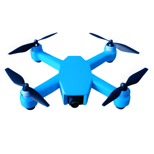 schematic image of a blue quadcopter - icon | sticker