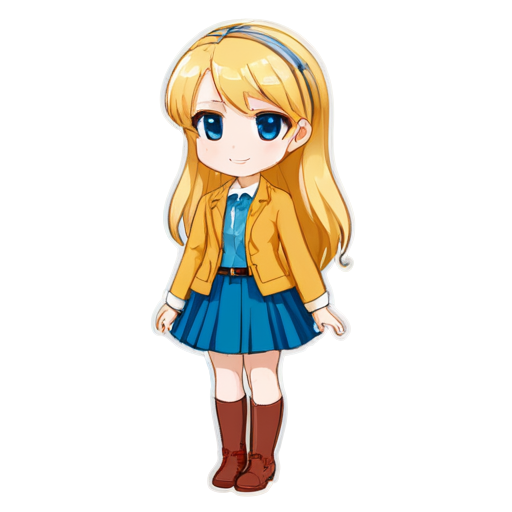 A full-length outfit for a tall, blue-eyed blonde in the following colors: honey, yellow, burgundy, pink, or leaf green. - icon | sticker