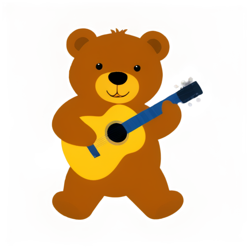 bear with guitar - icon | sticker