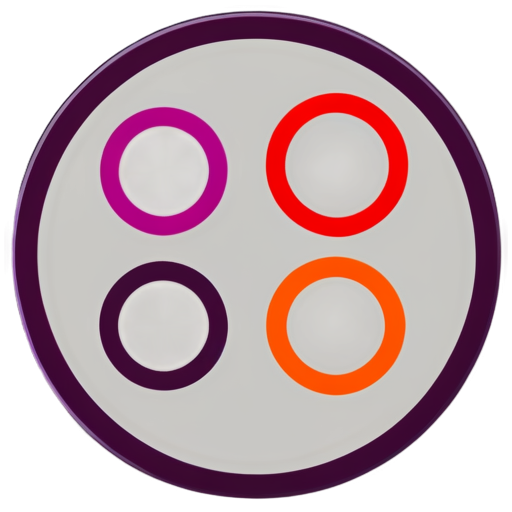 Create a set of five minimalist purple icons in a flat, modern design style, each placed inside a white circular background with a thin orange border. Each icon should match the following descriptions: Brain Icon: A simplified purple outline of a brain with a symmetrical and clean design. The lines should curve smoothly to form the brain’s lobes, and the icon should symbolize cognitive health. - icon | sticker