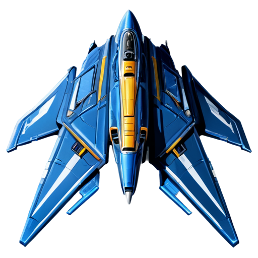 image of a spaceship for a game in the style of the Space Rangers game series, top view, position of the ship's bow from above, partially cartoon style - icon | sticker