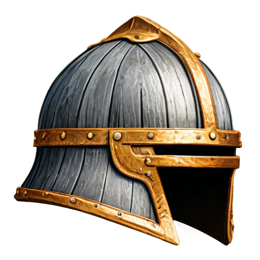 Medieval simple helmet made of tree bark - icon | sticker