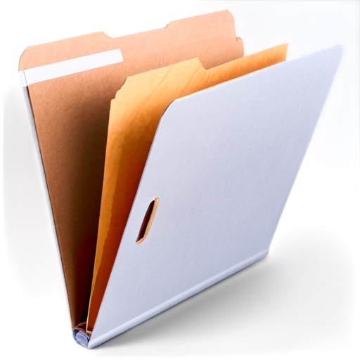 thick cardboard folder with papers. folder color - silver. background should be transparent. inscription on the folder "Case". brown glow around the folder - icon | sticker