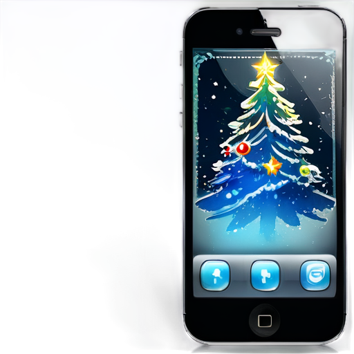 Phone app in Christmas style - icon | sticker