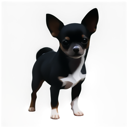 chihuahua black and white color - icon | sticker