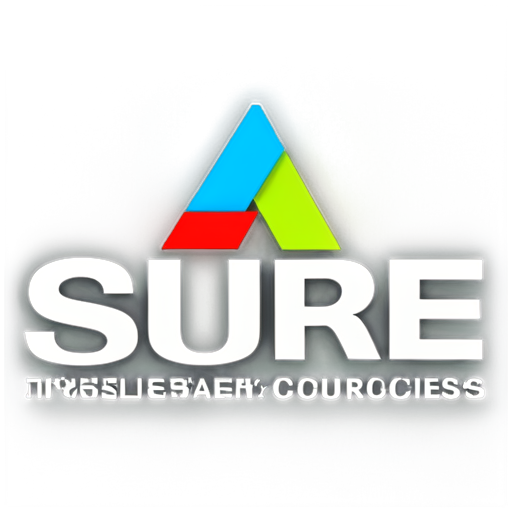 "4SURE" logo that represents reliability and confidence. Conveys a sense of practicality, aligning with the needs of customers seeking functional office products solutions - icon | sticker