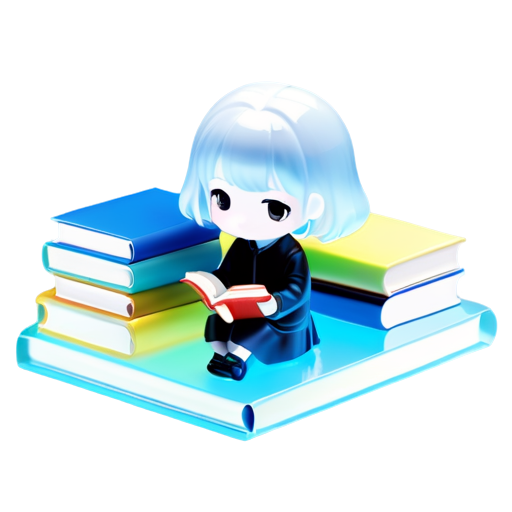 user came to school library and librarian give him a nice book, its big library with books, - icon | sticker