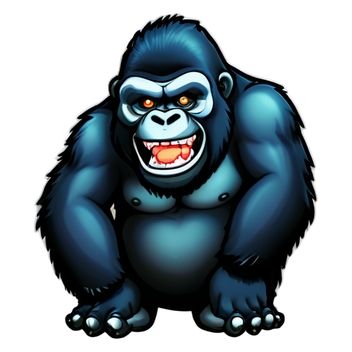 Gorilla with diamond teeth nft style - icon | sticker