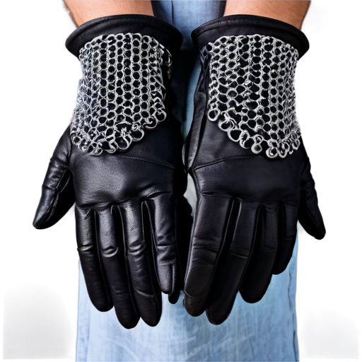 Medieval fantasy chainmail gloves, made of steel rings - icon | sticker