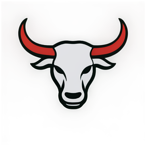 Abstract bull logo esports 1D in white and red style with the - icon | sticker