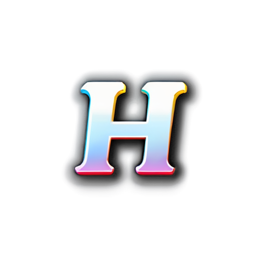 A bold, uppercase letter "H" as the central element. The icon should be easily recognizable at small sizes, like a favicon, so the "H" should remain simple and not overly complex. The icon should be white on a gradient background - icon | sticker