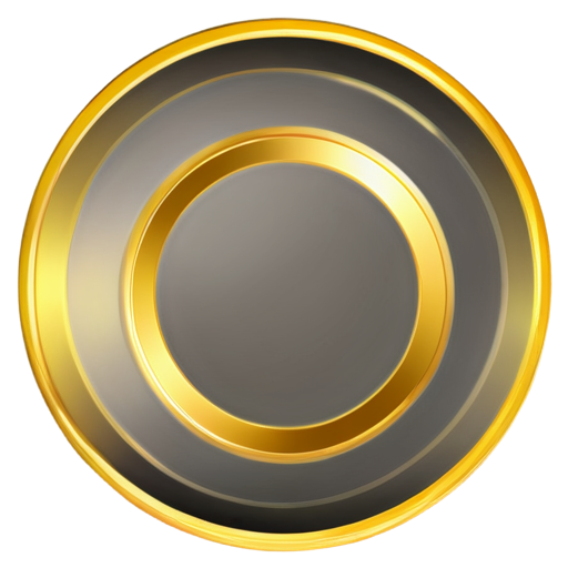 gold circle with silver on transparent background - icon | sticker