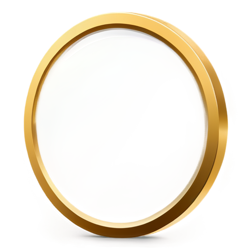 golden round icon transparent inside. inside there is a golden line crossing it - icon | sticker