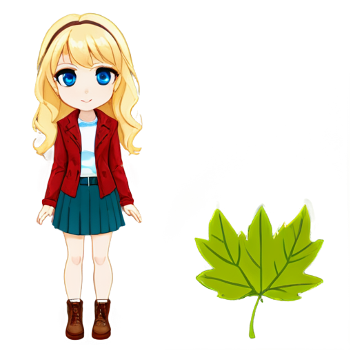 A full-length outfit for a tall, blue-eyed blonde in the following colors: honey, yellow, burgundy, pink, or leaf green. - icon | sticker