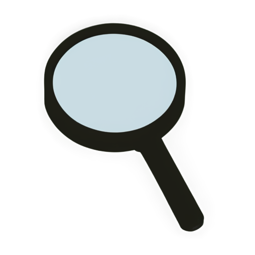 isometric search icon, magnifying glass, black and white, flat svg - icon | sticker