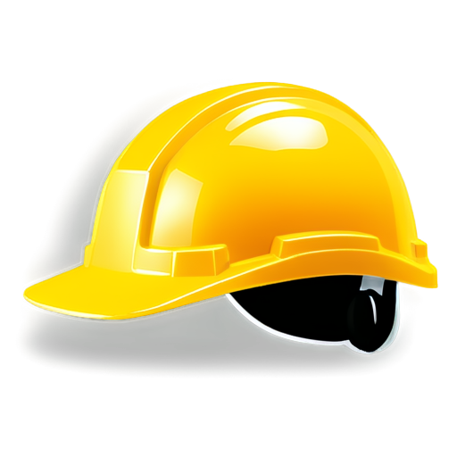 yellow construction helmet in simple 3d style - icon | sticker