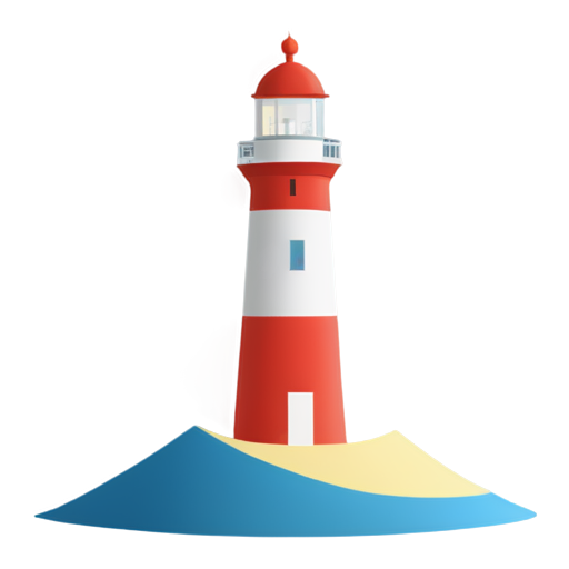 Abstract style artificial intelligence twist bandwith data sailboat lighthouse - icon | sticker