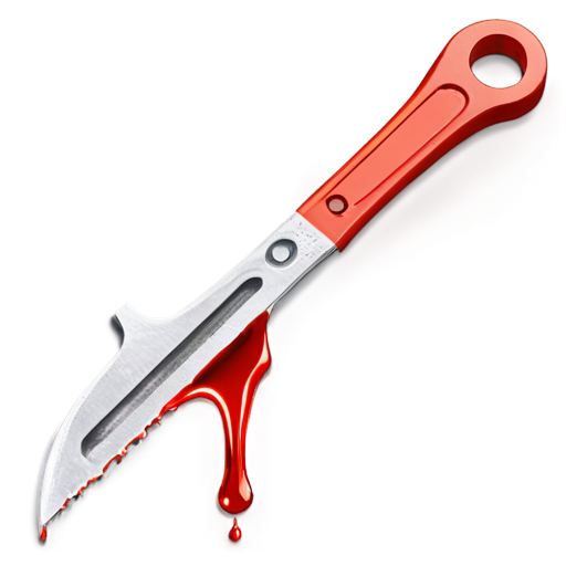 wrench half red in blood dripping - icon | sticker