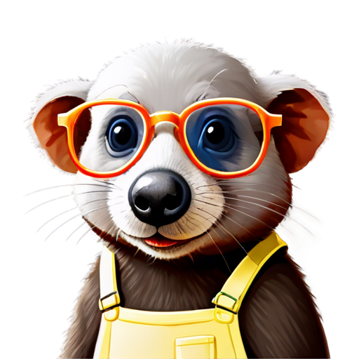 mole with glasses like an engineer - icon | sticker