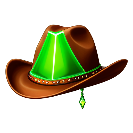 brown Cowboy hat on top of sims 4 plumbob - icon | sticker