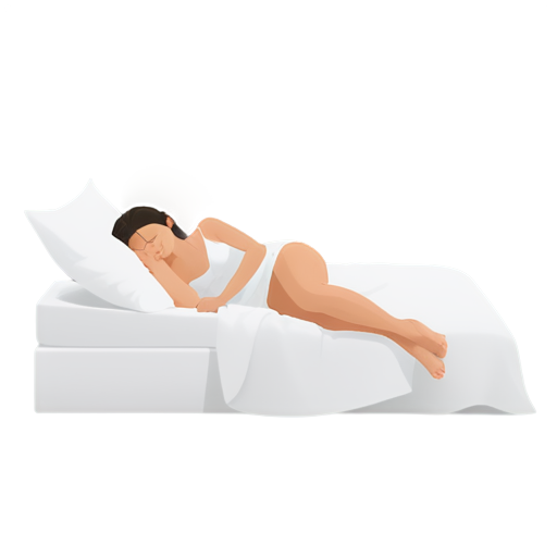 beautiful european woman sleeping in white bed - icon | sticker