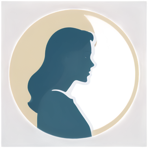 lawyer girl with the moon on background - icon | sticker