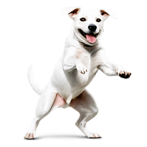 dancing dog white and black - icon | sticker