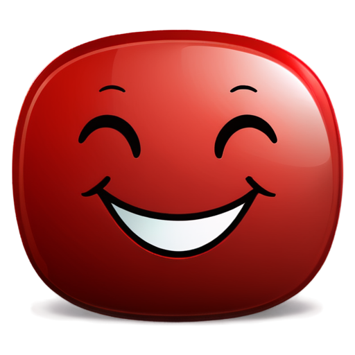 red messenger dialogbox with happy smiling face - icon | sticker