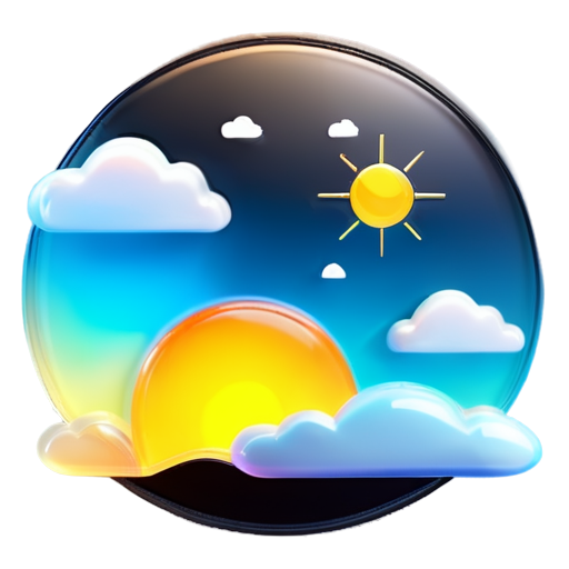 weather app with sun and clouds - icon | sticker