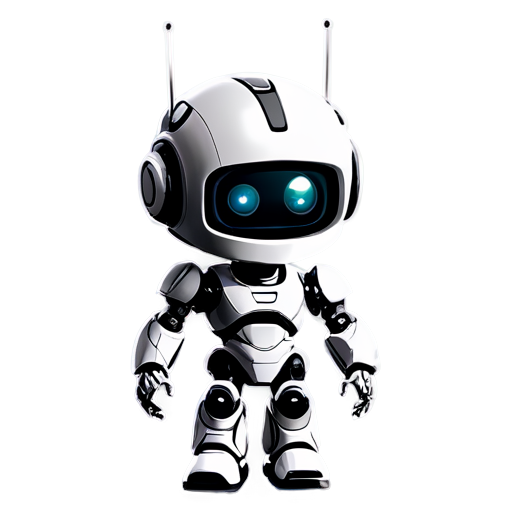 A robot with material verse - icon | sticker