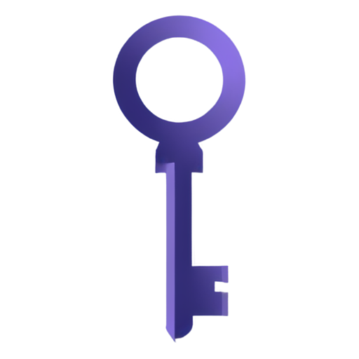 minimalistic key in purple tones - icon | sticker