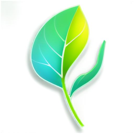 An icon for the FAQ section in the BEO cryptocurrency project, combining eco-friendly and innovative elements. The design features a glowing question mark stylized as a green leaf or a sapling, symbolizing clarity and growth. The background is a gradient of soft green and blue, emphasizing nature and technology." - icon | sticker