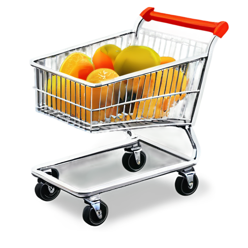 cart with items in orange-yellow colors - icon | sticker