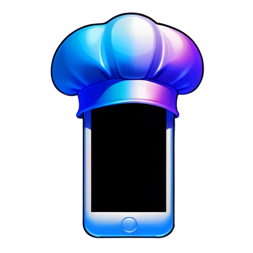 smartphone vector with chef hat - icon | sticker