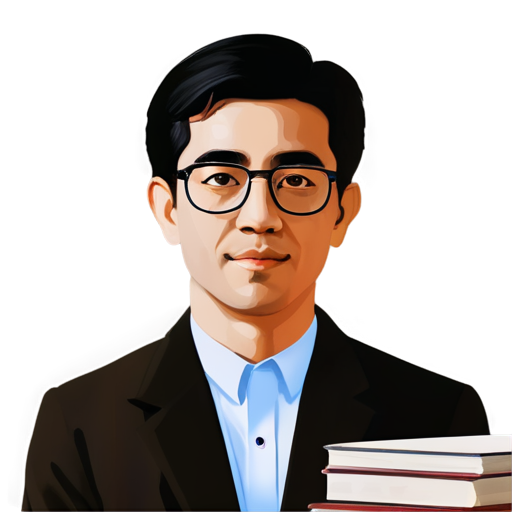 Illustrate an icon featuring a stylized portrait of Daniel Bell surrounded by books or essays that reflect his contributions to sociology and economics.* - icon | sticker