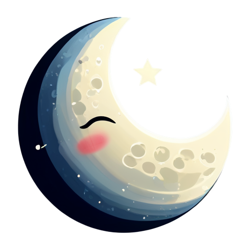 waning moon in the sky - icon | sticker