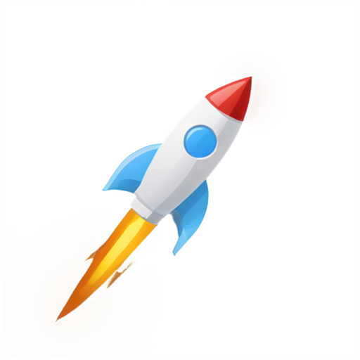 design logo using flying rocket and newspaper on background - icon | sticker