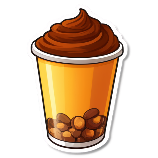 A hot drink based on chewy fruits and yam spices. - icon | sticker