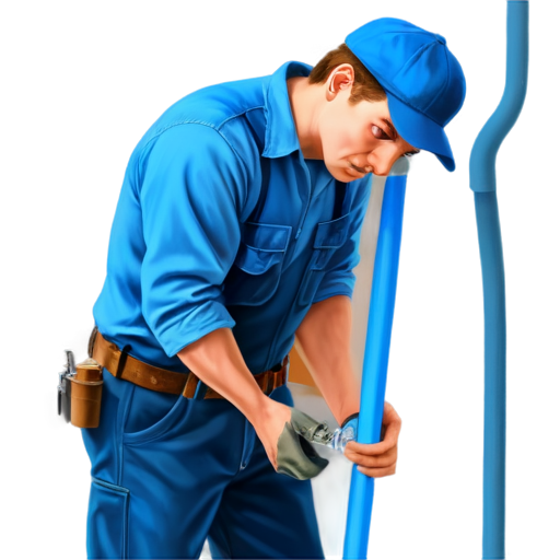 Plumber. Image in blue tones. Realistic - icon | sticker