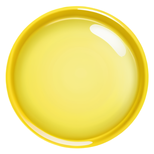 Yellow cream one stroke on glass top view - icon | sticker