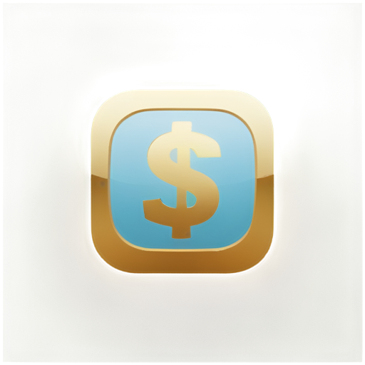 app icon, dollar, light blue - icon | sticker